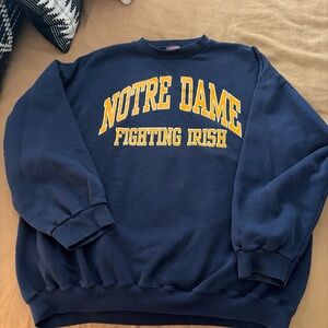 Savvy Navy Blue Notre Dame Crewneck Sweater vintage